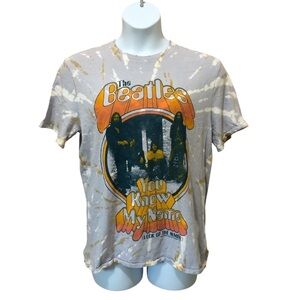 Junk Food Clothing The Beatles T-Shirt You Know My Name Size L Lavender Tie-Dye